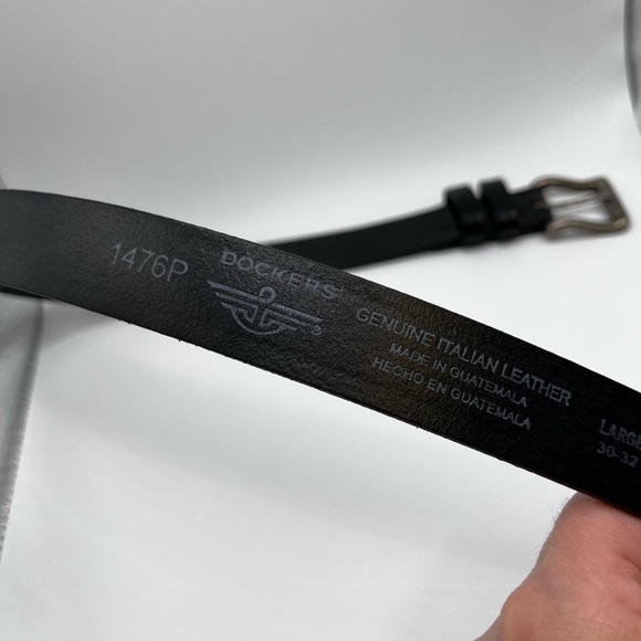 Vintage Dockers 30-32 men’s black Italian leather belt #7 - Picture 6 of 15